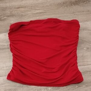 Elegant Red Women's Crop Top